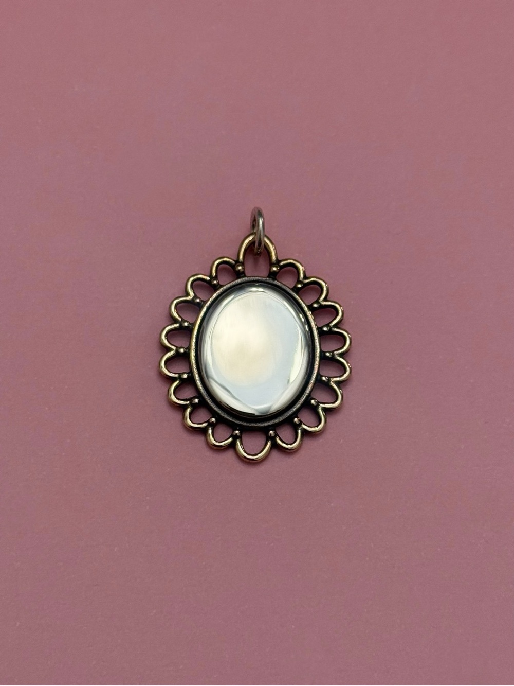 James Avery Retired Bronze & Silver Heirloom Engravable Pendant